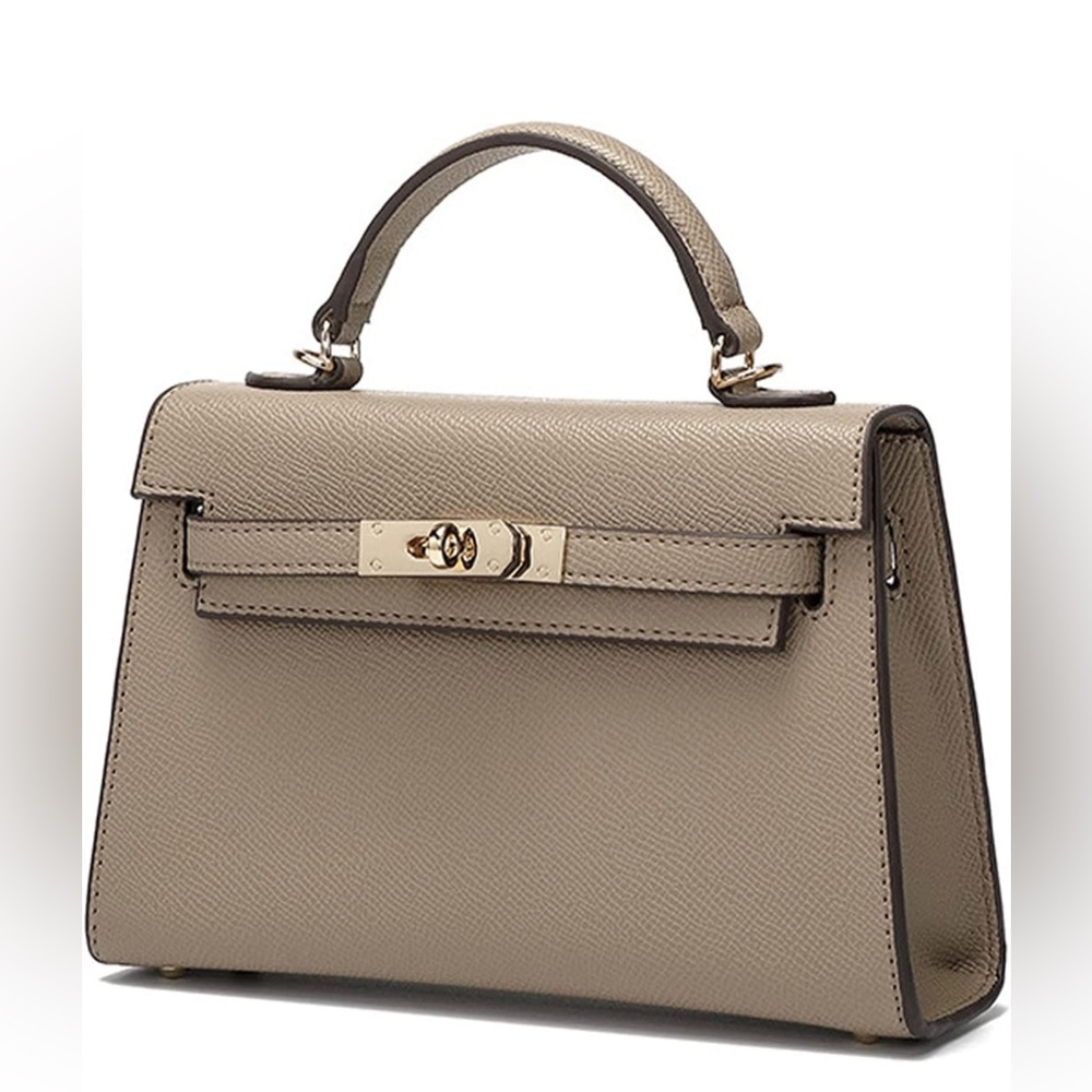 Women’s trendy Kelly top handle crossbody bag taupe